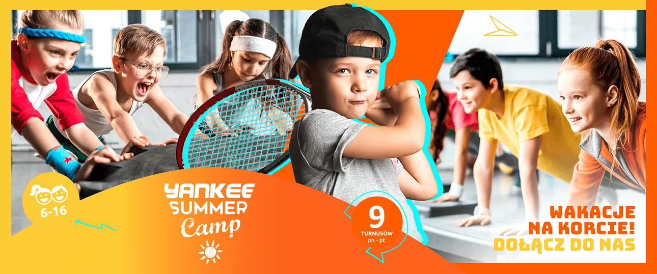 Yankee Summer Camp 2026 — wakacje na korcie, 9 turnusow, dzieci 6-16 lat, zapisy otwarte